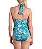 Shape Solver Lily Tie Neck Halter Swim Paisley Print One Piece - Image 2