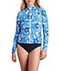 Shape Solver Mock Neck Sun Swim Cover-Up Shirt - Image 1