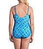 Shape Solver Mosaic Tile Crossover Sarong Swim One Piece - Image 2