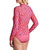 Shape Solver Mosaic Tile Mock Neck Sun Swim Cover-Up Shirt - Image 3