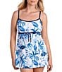 Shape Solver Palm Leaves Empire Tie Swimdress - Image 1