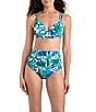 Shape Solver Palm Royale Surplice V-Neck Swim Top - Image 1