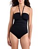 Shape Solver Solid Sutton V-Wire Neck Bandeau One Piece Swimsuit - Image 1