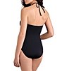 Shape Solver Solid Sutton V-Wire Neck Bandeau One Piece Swimsuit - Image 2