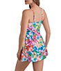 Shape Solver Summer Splash Tummy Control Square Neck One Piece Swimdress - Image 3