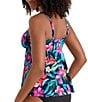 Shape Solver Tropical Splash V-Neck Underwire Tankini Swim Top - Image 3
