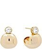 SHASHI Bezel Gold Hoop Earrings, Color:Gold - Image 1