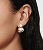 SHASHI Bezel Gold Puffy Hoop Earrings - Image 3