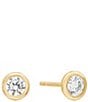 SHASHI Bezel Solitaire Stud Earrings, Color:Gold - Image 1