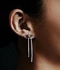 SHASHI Bianca Crystal Bow Linear Earrings, Color:Silver - Image 2