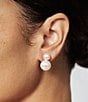 SHASHI Bianca Double Pearl Stud Earrings, Color:Pearl - Image 2