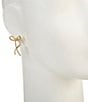 SHASHI Caroline Bow Front Back Earrings, Color:Gold - Image 2
