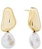 SHASHI Carter Freshwater Pearl Drop Earrings, Color:Gold/Pearl - Image 1