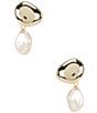 SHASHI Carter Pearl Drop Earrings, Color:Gold/Pearl - Image 1