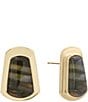 SHASHI Clementine Sculpted Drop Statement Earrings, Color:Gold/Green - Image 1
