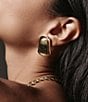 SHASHI Clementine Sculpted Drop Statement Earrings, Color:Gold/Green - Image 2