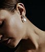 SHASHI Cleo Freshwater Pearl Crystal Drop Earrings, Color:Gold/Pearl - Image 3