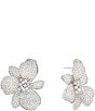 SHASHI Crystal Eden Statement Oversized Drop Earrings, Color:Silver - Image 1