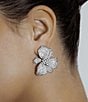 SHASHI Crystal Eden Statement Oversized Drop Earrings, Color:Silver - Image 2