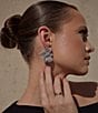 SHASHI Crystal Eden Statement Oversized Drop Earrings, Color:Silver - Image 4