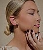 SHASHI Emerald Cut Solitaire Stud Earrings, Color:Gold - Image 3