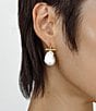 SHASHI Giselle Freshwater Pearl Drop Earrings, Color:Gold/Pearl - Image 2