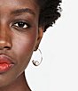 SHASHI Jemima Pearl Sculptural Hoop Threader Earrings, Color:Gold/Pearl - Image 2