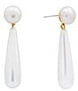 SHASHI Linnea Pearl Drop Earrings, Color:Pearl - Image 1