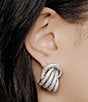 SHASHI Margaux Pave Drop Earrings, Color:Silver - Image 2