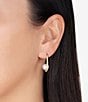 SHASHI Michelle Crystal and Pearl Hoop Earrings, Color:Gold/Pearl - Image 2