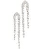 SHASHI Pear Crystal Statement Linear Earrings, Color:Silver - Image 1
