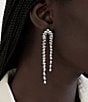 SHASHI Pear Crystal Statement Linear Earrings, Color:Silver - Image 2