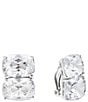 SHASHI Ricky Diamond Clip-On Drop Earrings, Color:Silver - Image 1