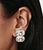 SHASHI Ricky Diamond Clip-On Drop Earrings, Color:Silver - Image 2