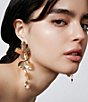 SHASHI Ruellia Floral Statement Linear Earrings, Color:Gold - Image 2