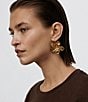SHASHI Tina Flower Statement Drop Earrings, Color:Gold - Image 2