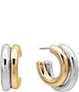 SHASHI Two Tone Hoop Earrings, Color:Two Tone - Image 1