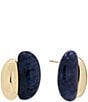 SHASHI Una Sculpted Drop Earrings, Color:Gold/Blue - Image 1