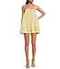 Gianni Bini x Shea Leigh Mills Limoncello Floral Print Sleeveless Satin Mini Baby Doll Romper, Color:Yellow Floral - Image 2