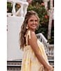 Gianni Bini x Shea Leigh Mills Limoncello Floral Print Sleeveless Satin Mini Baby Doll Romper, Color:Yellow Floral - Image 5