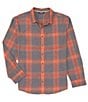 Color:Clay Red Plaid - Image 1 - Batsa Eco Long Sleeve Woven Shirt