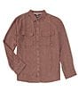 Color:Clay Red - Image 1 - Shalva Eco Long-Sleeve Woven Shirt