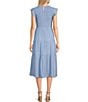 Blu Pepper Short Flutter Sleeve Smocked Tiered Midi Dress, Color:Light Blue - Image 2