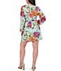 SIENA Burnout Floral Print V-Neck Long Sleeve A-Line Mini Dress, Color:Mint Floral - Image 2