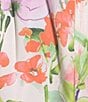 Color:White/Multi - Image 3 - Floral Surplice V Neckline Short Puff Sleeve Pleated Midi Dress