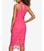 Color:Pink - Image 2 - Lace V-Neckline Sleeveless Back Yoke Fringe Detail Midi Dress