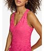 Color:Pink - Image 5 - Lace V-Neckline Sleeveless Back Yoke Fringe Detail Midi Dress