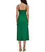 SIENA Matte Satin V-Neck Sleeveless Spaghetti Straps Slip Midi Dress - Image 2