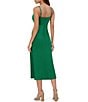 SIENA Matte Satin V-Neck Sleeveless Spaghetti Straps Slip Midi Dress - Image 3