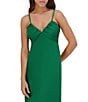 SIENA Matte Satin V-Neck Sleeveless Spaghetti Straps Slip Midi Dress - Image 5